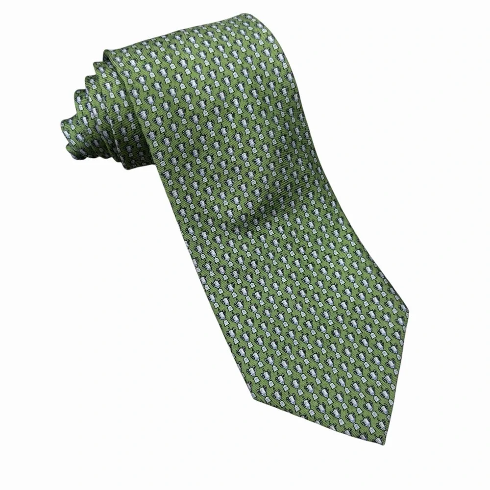 Vineyard Vines Tie U.S. Open 2006 Winged Foot Golf Trophy Green Silk 3 7/8